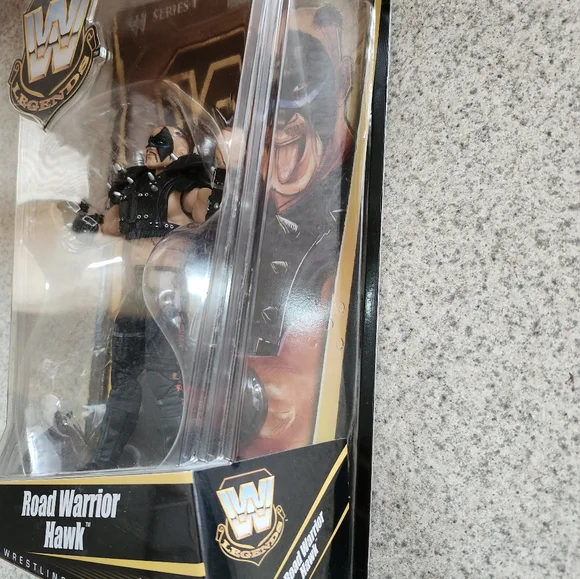 WWE Legends 1 Road Warrior Hawk Figure in Black and Silver - Picture 3 of 10